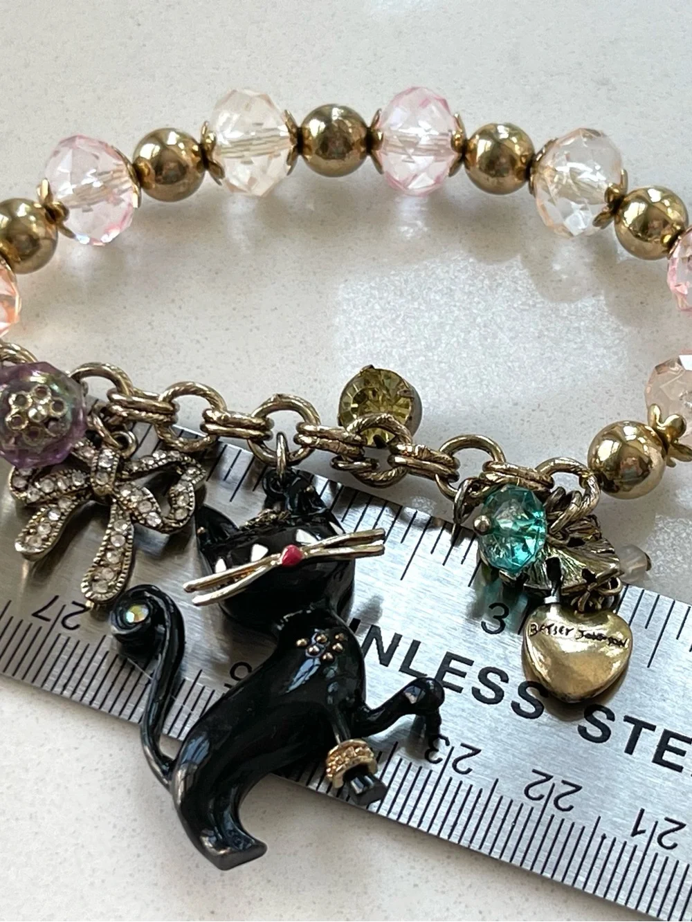 Betsey Johnson Black Cat Charm Bracelet